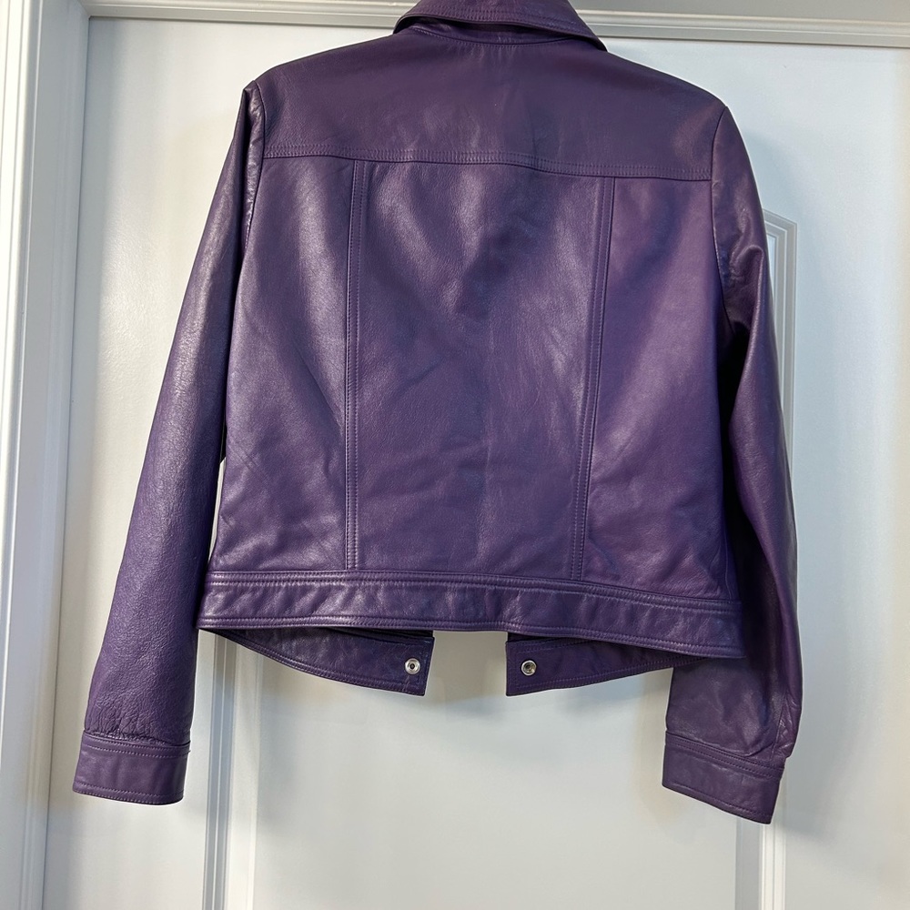 Vintage A.B. S. By Allen Schwartz purple Leather Jacket - Picture 9 of 10